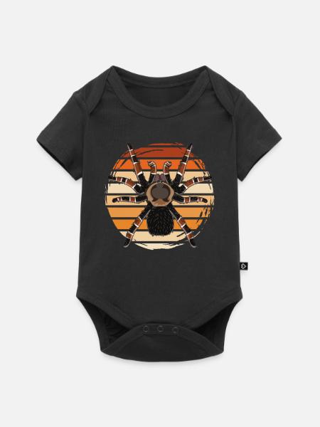 Retro Vogelspinne Tarantel Spinne - Baby Premium Kurzarmbody - Schwarz