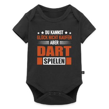 Dartspieler Glück Kaufen Dart Darten Verein - Baby Premium Kurzarmbody - Schwarz - Vorne