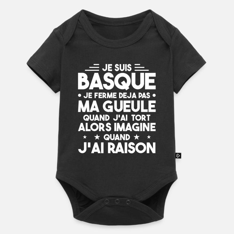 Je Suis Basque - Je Ferme Pas Ma Gueule - Body à manches courtes Premium Bébé - noir