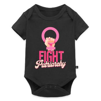 Feminist Fight Patriarchy - Baby Premium Kurzarmbody - Schwarz - Vorne