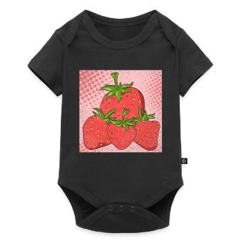 Strawberries Summer Fruit Fruit Gift Strawberry - Baby Premium short-sleeve bodysuit - black - Front
