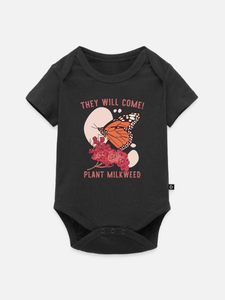 Monarch-Schmetterling Wolfsmilch - Baby Premium Kurzarmbody - Schwarz