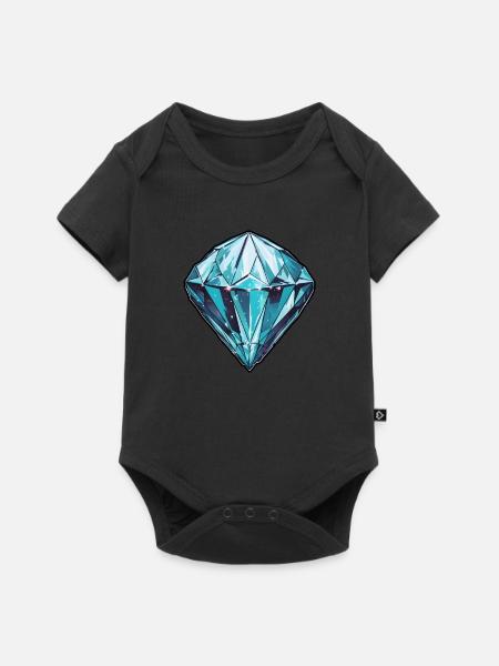 Diamant Kristall - Baby Premium Kurzarmbody - Schwarz