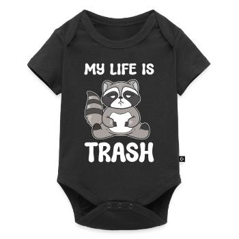 Waschbär Müllleben Wildtierpädagogin - Baby Premium Kurzarmbody - Schwarz - Vorne
