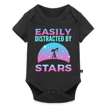 Easily Distracted By Stars Stargazing Astronomy - Baby Premium short-sleeve bodysuit - black - Front