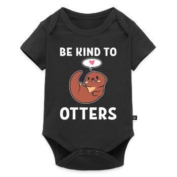 Be Kind To Otters Meeresbiologe - Baby Premium Kurzarmbody - Schwarz - Vorne