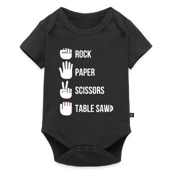Rock Paper Scissors Table Saw Tischler - Baby Premium Kurzarmbody - Schwarz - Vorne