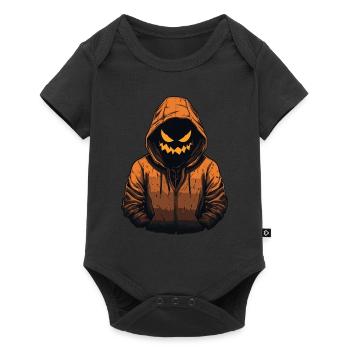 Gruselig-cooler Jack O'Lantern mit rotem Hoodie - Baby Premium Kurzarmbody - Schwarz - Vorne