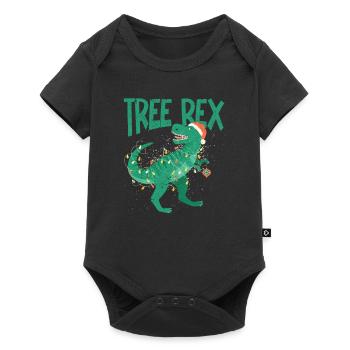 Arbre Rex Dinosaure Pyjama de Noël Noël - Body à manches courtes Premium Bébé - noir - Devant