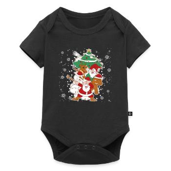 Dabbing Weihnachtsmann Elf Freunde Weihnachten - Baby Premium Kurzarmbody - Schwarz - Vorne