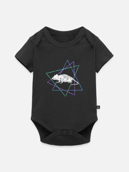 Maus - Baby Premium Kurzarmbody - Schwarz