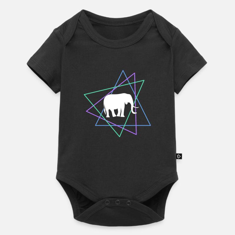Elefant - Baby Premium Kurzarmbody - Schwarz