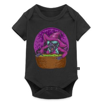 Chapeau de sorcière Halloween Cadeau Sorcière effrayante - Body à manches courtes Premium Bébé - noir - Devant