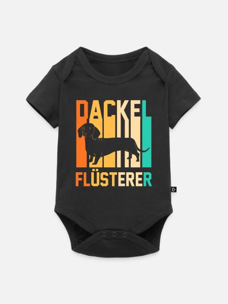 Hund Dackel - Baby Premium Kurzarmbody - Schwarz