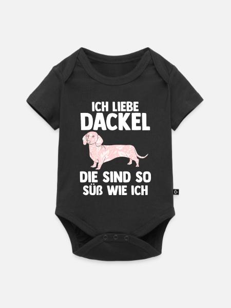 Hund Dackel - Baby Premium Kurzarmbody - Schwarz