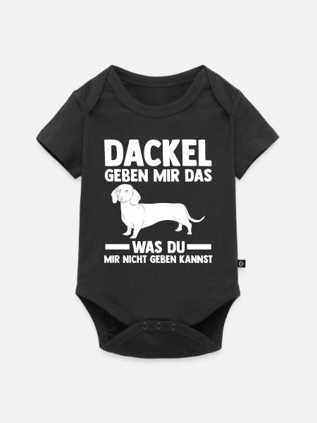 Hund Dackel - Baby Premium Kurzarmbody - Schwarz