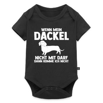 Hund Dackel - Baby Premium Kurzarmbody - Schwarz - Vorne