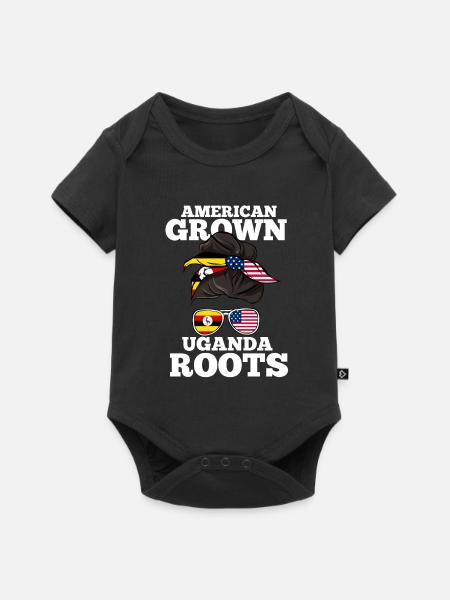 Uganda - Baby Premium Kurzarmbody - Schwarz