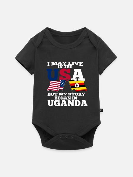 Uganda - Baby Premium Kurzarmbody - Schwarz