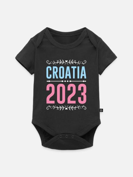Croatia 2023 - Baby Premium Kurzarmbody - Schwarz