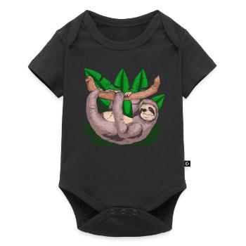 Lazy Animal Lover Gift Zoo Animal Sloth - Baby Premium short-sleeve bodysuit - black - Front