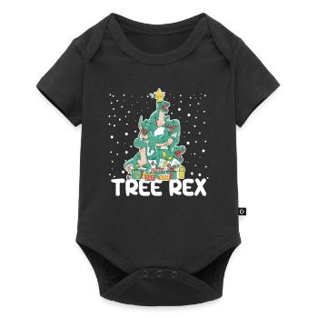 Dinosaure de Noël Rex Pyjamas Drôle - Body à manches courtes Premium Bébé - noir - Devant