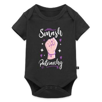 Feminist Smash Patriarchy - Baby Premium Kurzarmbody - Schwarz - Vorne