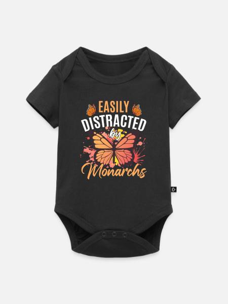 Leicht abgelenkt von Monarchen - Baby Premium Kurzarmbody - Schwarz
