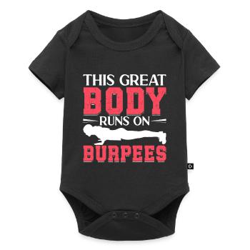 Burpees Exercices Entraînement - Body à manches courtes Premium Bébé - noir - Devant
