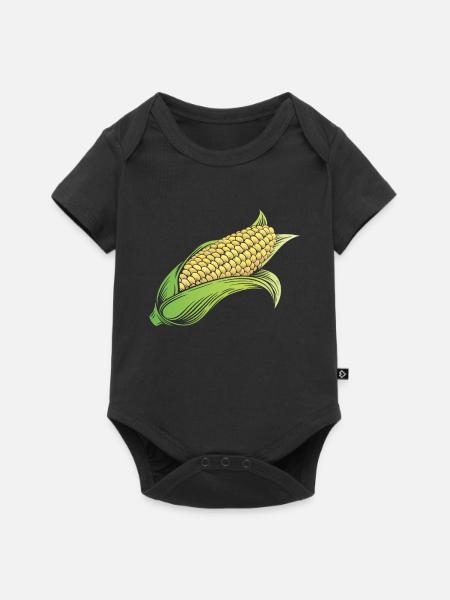 Maiskolben Mais - Baby Premium Kurzarmbody - Schwarz