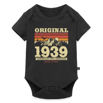 Cadeau d’anniversaire vintage 1939 84/85 ans - Body à manches courtes Premium Bébé - noir - Devant