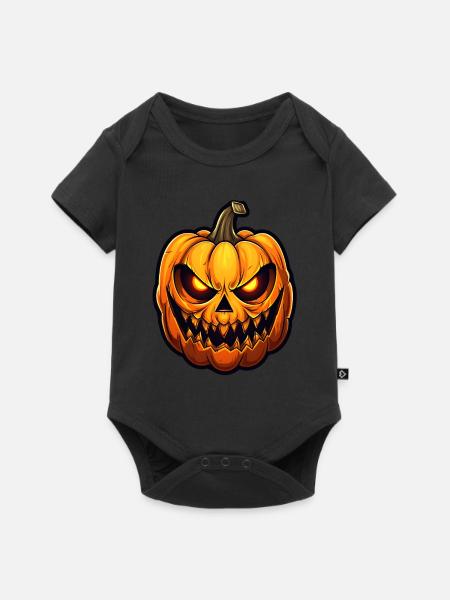 Kürbis Halloween Design - Baby Premium Kurzarmbody - Schwarz