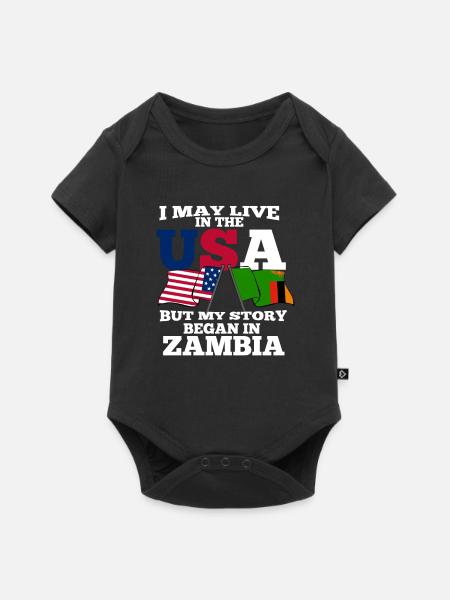 Sambia - Baby Premium Kurzarmbody - Schwarz