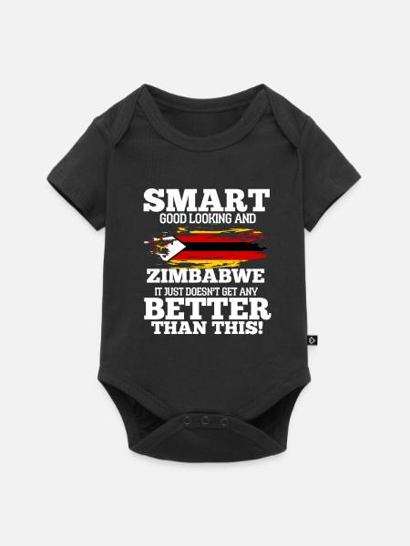 Simbabwe - Baby Premium Kurzarmbody - Schwarz