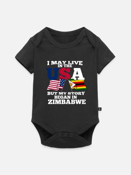Simbabwe - Baby Premium Kurzarmbody - Schwarz