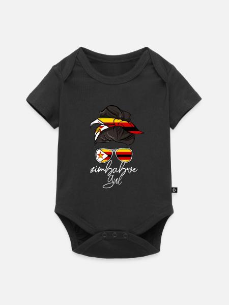 Simbabwe - Baby Premium Kurzarmbody - Schwarz