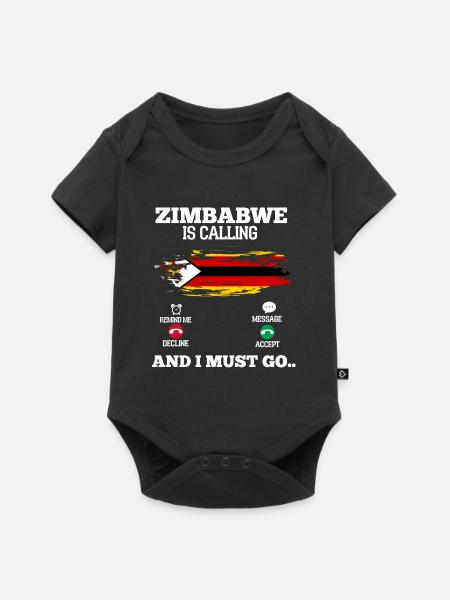 Simbabwe - Baby Premium Kurzarmbody - Schwarz