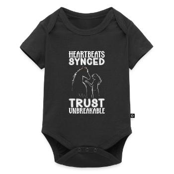 Herzschlag synchronisiert - Pferde - Baby Premium Kurzarmbody - Schwarz - Vorne