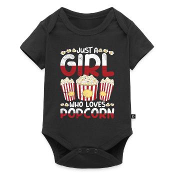 Just a girl who loves popcorn Snack Popcorn - Baby Premium short-sleeve bodysuit - black - Front