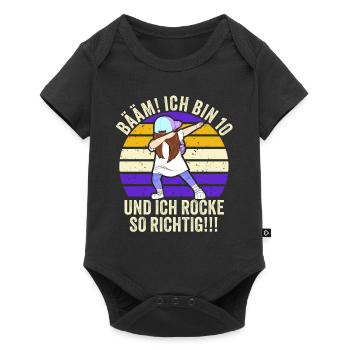 10 Jahre Mädchen Geschenk 10. Geburtstag Zehn - Baby Premium Kurzarmbody - Schwarz - Vorne