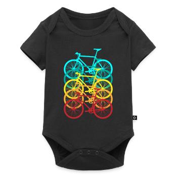 Vélo dans des couleurs rétro, design VTT cool Radler - Body à manches courtes Premium Bébé - noir - Devant