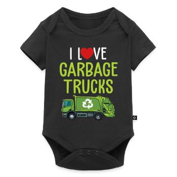 I Love Garbage Trucks - Baby Premium short-sleeve bodysuit - black - Front