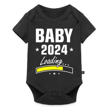 Baby 2024 Loading - Baby Premium Kurzarmbody - Schwarz - Vorne