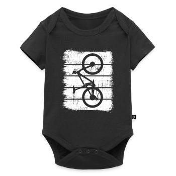 Mountain biker drawing - Baby Premium short-sleeve bodysuit - black - Front