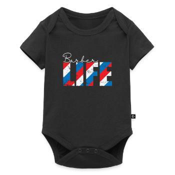Barber Life Friseur Beruf Haare - Baby Premium Kurzarmbody - Schwarz - Vorne