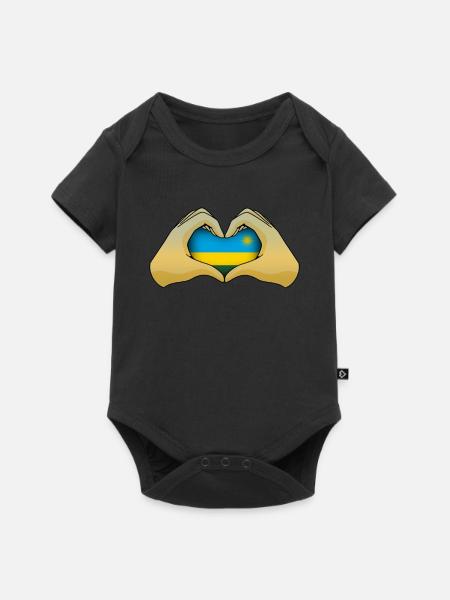 Ruanda - Baby Premium Kurzarmbody - Schwarz