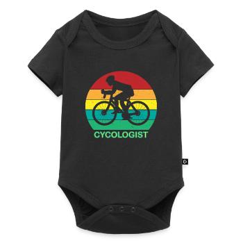 Dynamic retro bike design for men cyclists - Baby Premium short-sleeve bodysuit - black - Front