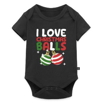 I Love Christmas Balls Merry Christmas - Baby Premium short-sleeve bodysuit - black - Front