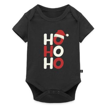 Ho Ho Ho Weihnachtsmann Mütze Weihnachten Urlaub - Baby Premium Kurzarmbody - Schwarz - Vorne