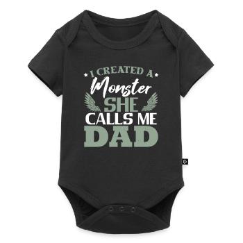 Father's Day Daughter Dad - Baby Premium short-sleeve bodysuit - black - Front